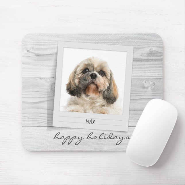 Happy Holidays Pet Foto Rahmen Personalisiert Mousepad (Mit Mouse)