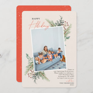 Happy Holidays Pine Tan Moving Ankündigung