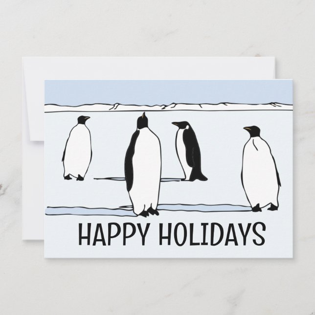 Happy Holidays Pinguin Winterweihnachtsfest Cool Karte (Vorderseite)