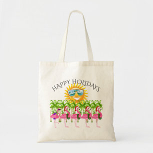 Happy Holidays Pink Flamingo Tasche #holidayZ