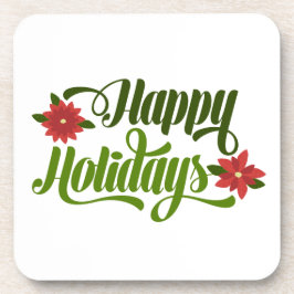 Happy Holidays Poinsettia Getränkeuntersetzer