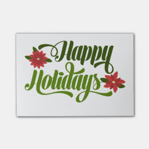 Happy Holidays Poinsettia Post It Notes Post-it Klebezettel