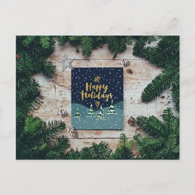 Happy Holidays Postkarte (Vorderseite)