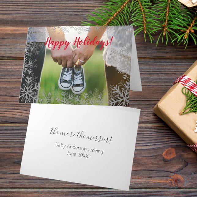 Happy Holidays Pregnancy Announcement Card Feiertagskarte (Von Creator hochgeladen)