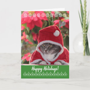 Happy Holidays! Purr... von Santa Cat. Feiertagskarte