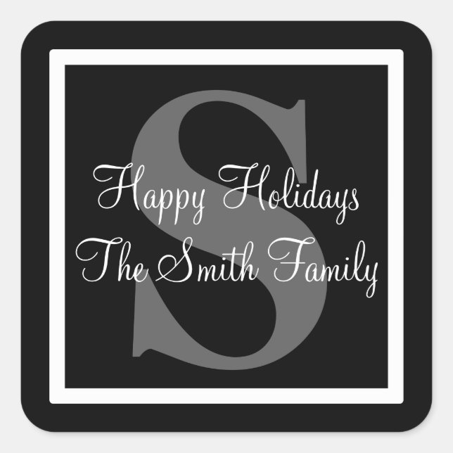 Happy Holidays Quadratischer Aufkleber (Vorderseite)