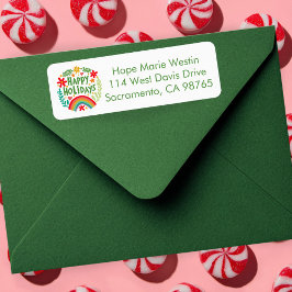 Happy Holidays Rainbow Handgezeichnet Rücksendeadr