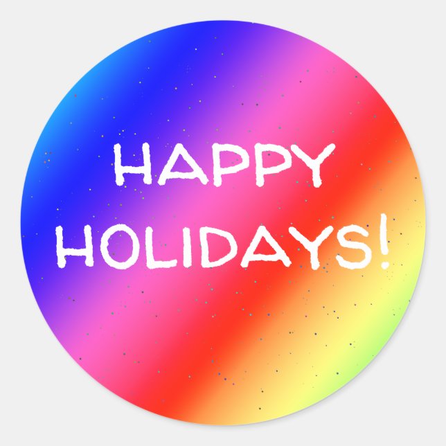 Happy Holidays Rainbow Stickers (Vorderseite)
