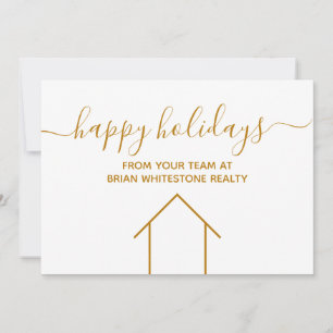 Happy Holidays Real Anwesen Company Gold Feiertagskarte