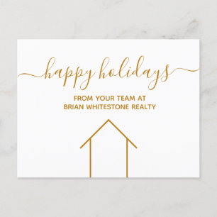 Happy Holidays Real Anwesen Company Gold Postkarte