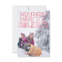 Happy Holidays Red Block - 3x5 Weihnachtskarte