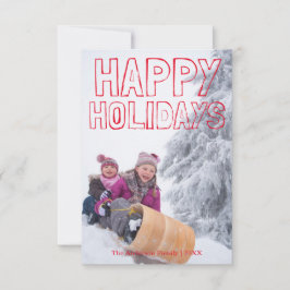 Happy Holidays Red Block - 3x5 Weihnachtskarte Einladung