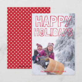 Happy Holidays Red Block - 3x5 Weihnachtskarte Einladung
