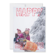 Happy Holidays Red Block - Weihnachtskarte