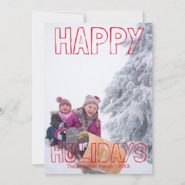 Happy Holidays Red Block - Weihnachtskarte Feiertagskarte