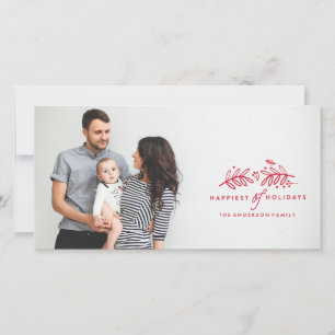 HAPPY HOLIDAYS RED Christmas Foto Card Feiertagskarte