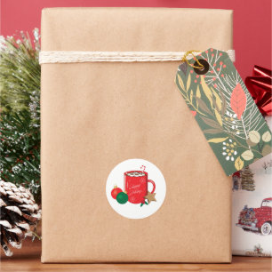 Happy Holidays Red Cocoa Tasse Stickers