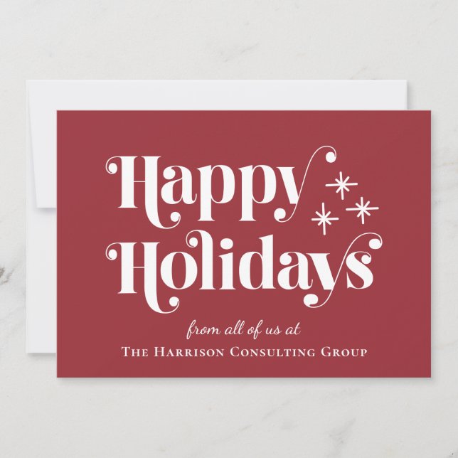 Happy Holidays Red Corporate Christmas Card (Vorderseite)