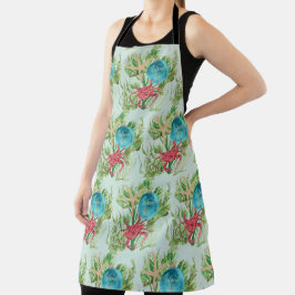 Happy Holidays Red Crab Küste Schürze