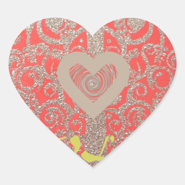 Happy Holidays Red Glitzer Herzdesign Herz-Aufkleber (Vorderseite)