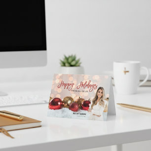 Happy Holidays Red Gold Real Anwesen Realtor Foto Feiertagskarte