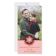 Happy Holidays Red Paper Snowflake 4x8