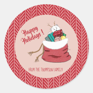 Happy Holidays Red Personalisiert Stickers