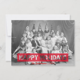 Happy Holidays Red Reverse Text Feiertagskarte
