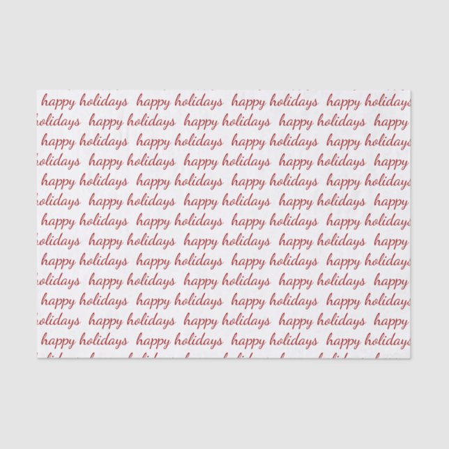 Happy Holidays Red Script Typografy Seidenpapier (Vorderseite)