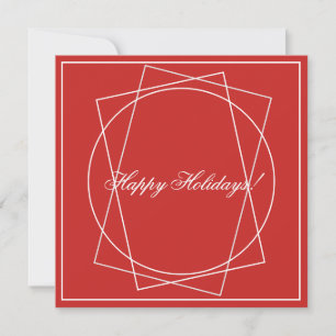 Happy Holidays Red White Minimalismus Grußkarte Feiertagskarte