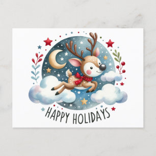 Happy Holidays Reindeer Postkarte