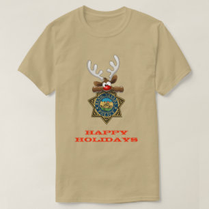 Happy Holidays Reindeer Reno Nevada Polizei T-Shirt