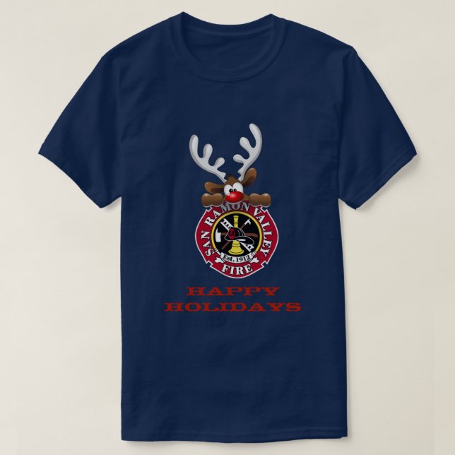 Happy Holidays Rentier San Ramon Valley Fire T-Shirt (Design vorne)