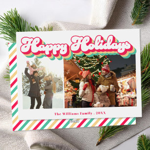 Happy Holidays Retro 2 Foto Feiertagskarte