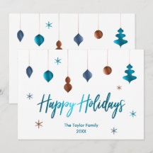 Happy Holidays Retro Aquamarine Kupfernavy Dekorat
