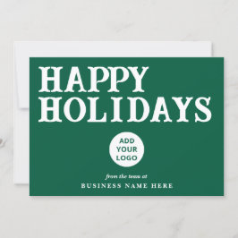 Happy Holidays Retro Green Business-Logo Feiertagskarte