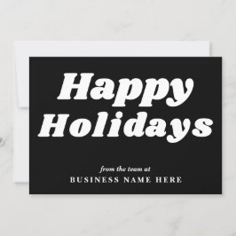 Happy Holidays Retro Groovy Black Business Feiertagskarte