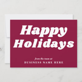 Happy Holidays Retro Groovy Burgund Business Feiertagskarte