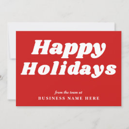 Happy Holidays Retro Groovy Red Business Feiertagskarte