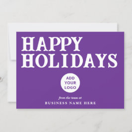 Happy Holidays Retro Lila Business-Logo Feiertagskarte