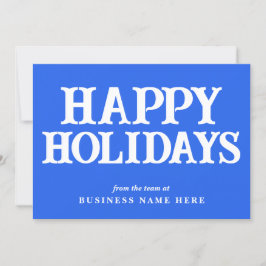 Happy Holidays Retro Royal Blue Business Feiertagskarte