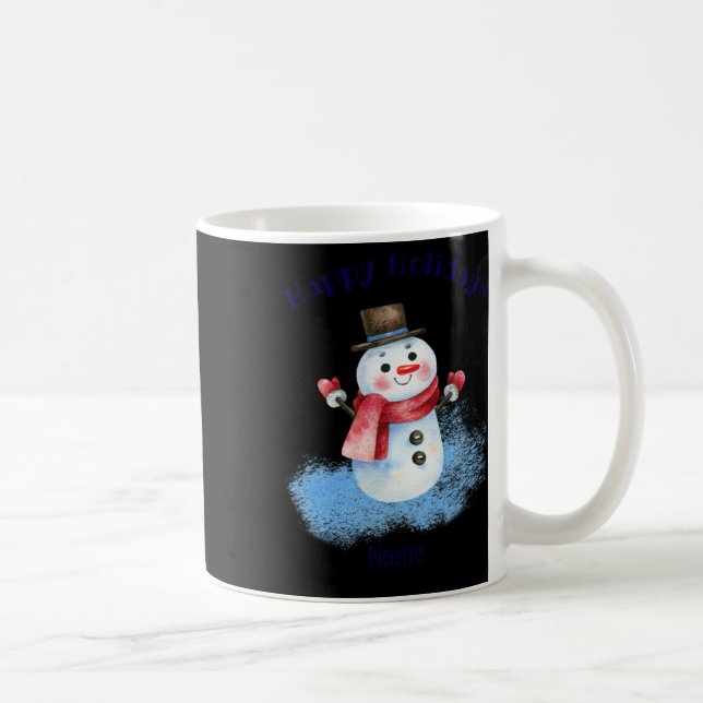 Happy Holidays Retro Snowman Youth Xs Xl T Shirt  Kaffeetasse (Rechts)