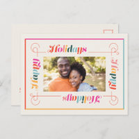 Happy Holidays Retro Weihnachtsfeiertag Postkarte