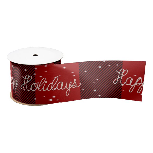 Happy Holidays Rope Text und Schneeflocken Satinband (Spule)