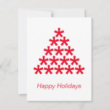 Happy Holidays Rote Sterne Weihnachtsbaumkarte