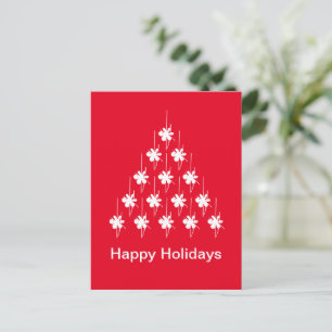 Happy Holidays Roter weißer Schnee Tree Postkarte
