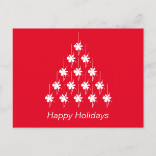Happy Holidays Roter weißer Schnee Tree Postkarte