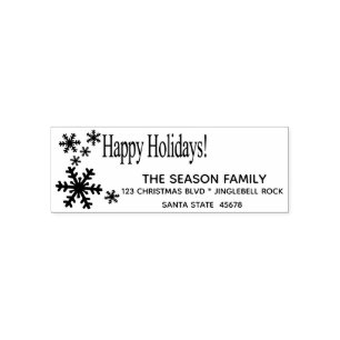 Happy Holidays Rücksendeadresse Permastempel