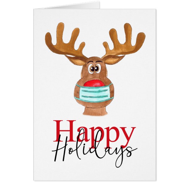 Happy Holidays Rudolph Face Masked Reindeer (Vorne)