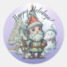 Happy Holidays Runder Aufkleber